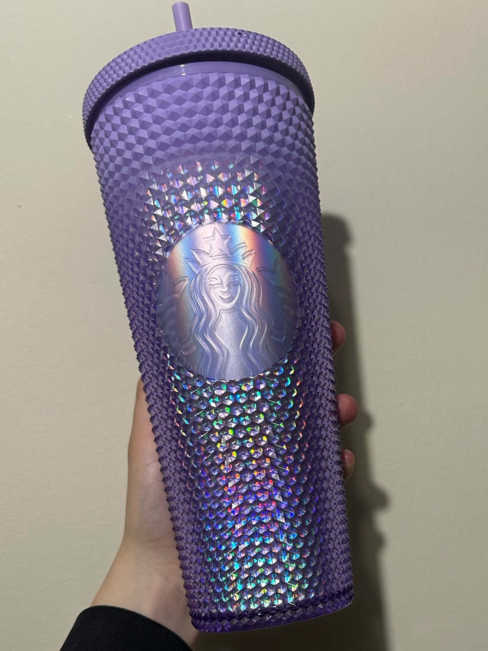Venti Starbucks Purple Studded Tumbler and Holographic Panel